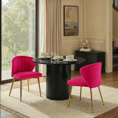 Leona Modern Tufted Velvet Wingback Dining Chair