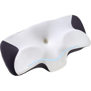 Pillow for Neck and Shoulder, Ergonomic Contour Memory Foam Pillows for Sleeping with Washable Pillowcase, Cooling Neck Support Pillow for Side Back Stomach Sleeper (White)
