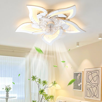 Ventilateur de plafond 27 pouces avec lumières, télécommande 3 températures de couleur, ventilateur à 6 vitesses