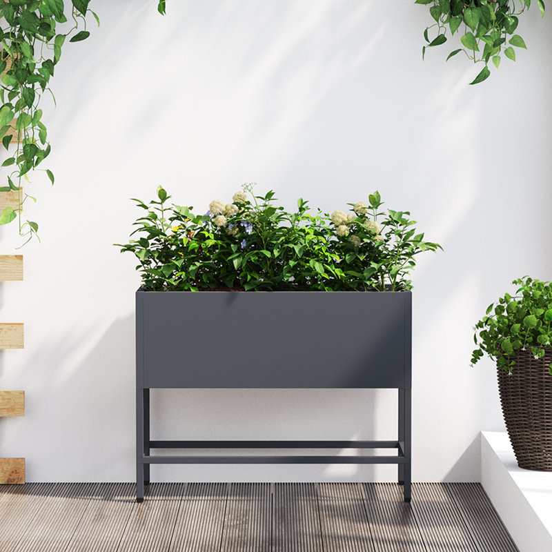 Elevated Planter, 45cm H x 60cm W x 26cm D, Anthracite