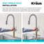 KRAUS Bolden 2-Function Single Handle Pull Down Kitchen Faucet In Spot-Free, KPF-1616BB-100066505