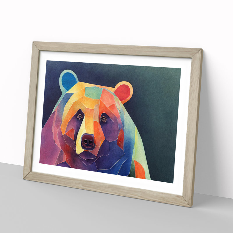 Bear in Watercolour - Framed Print, 46cm H x 64cm W x 2cm D