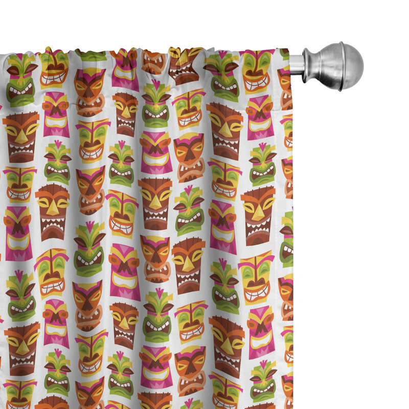 Tiki Bar Semi-Sheer Rod Pocket Curtain Panels, 28" x 63"