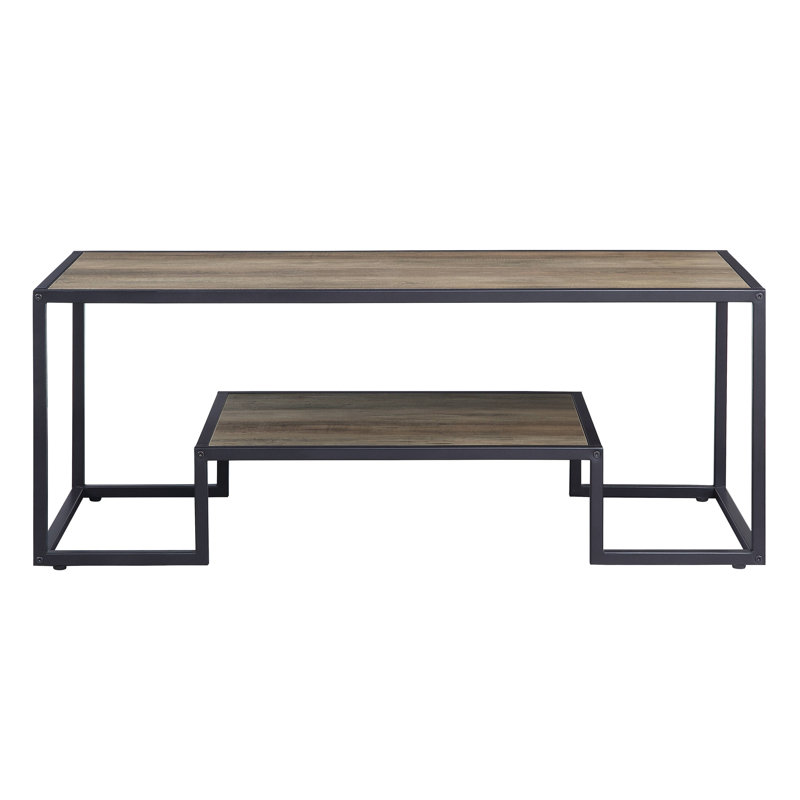 Damien Metal Coffee Table with Open Shelf