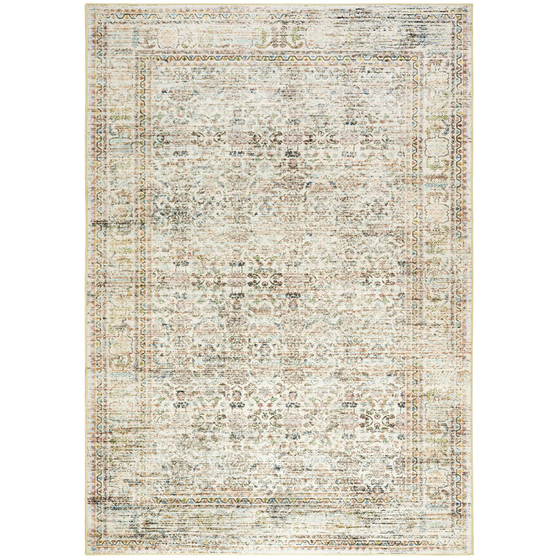 Fillender Large Oriental Floral Living Room Rug Washable Bedroom Rug Non-Slip Colorful Vintage Accent Floor Carpet For Home Decor