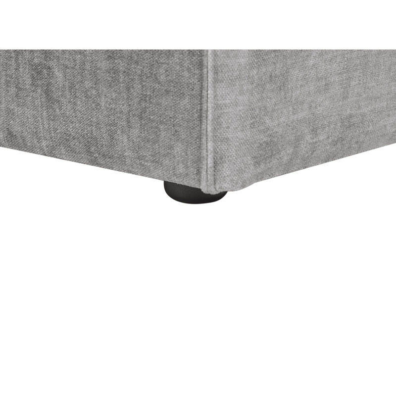 Netanya Upholstered Chaise Lounge, Grey Fabric, Right Hand Facing