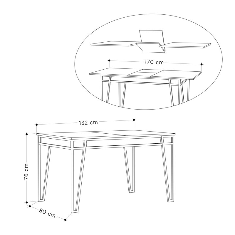Pal 76 Cm Extendable Butterfly Leaf Dining Table, Ancient White