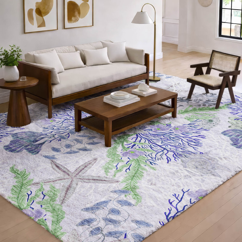 Tapis corail à poils longs de qualité supérieure lavable à la machine ADS180 Dream, Bleu, 8 pi x 10 pi
