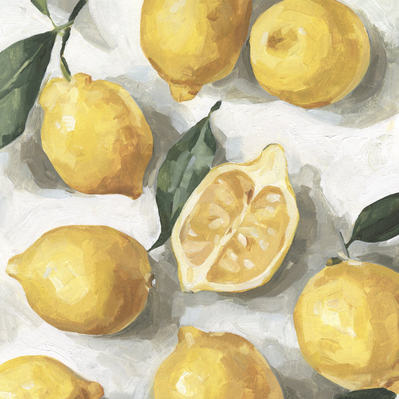Fresh Lemons I by Emma Caroline - Wrapped Canvas Painting, 30cm H x 30cm W