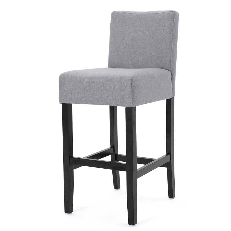 30-Inch Fabric Barstool With Solid Wood Frame
