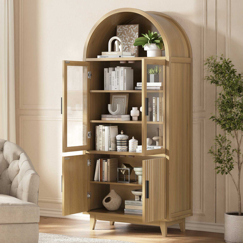 Grande armoire de rangement arquée 70,8 po, Noir, Jaune