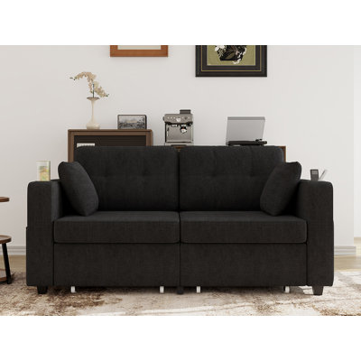 67.7'' Upholstered Loveseat With Charging Station