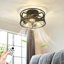 Mini ventilateur de plafond en cage 12 po avec lumière et télécommande - blanc-556446522-556446530