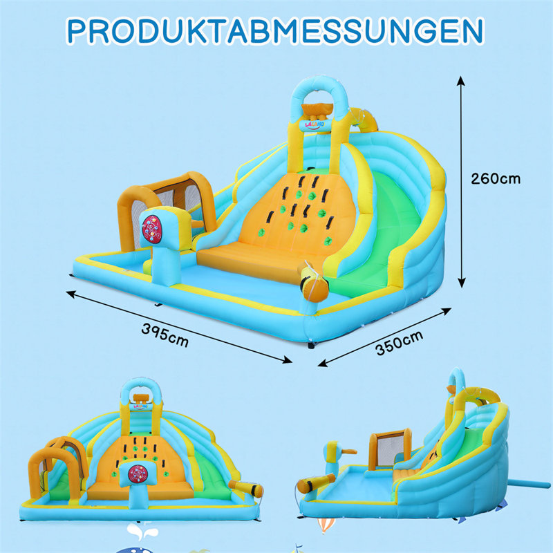 Large Blue and Yellow Inflatable Water Slide Park