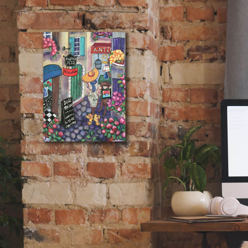 «Petite Rue Du Provence» par Holly Wojhan, art mural sur toile, H 16 po x l 12 po x P 0,75 po