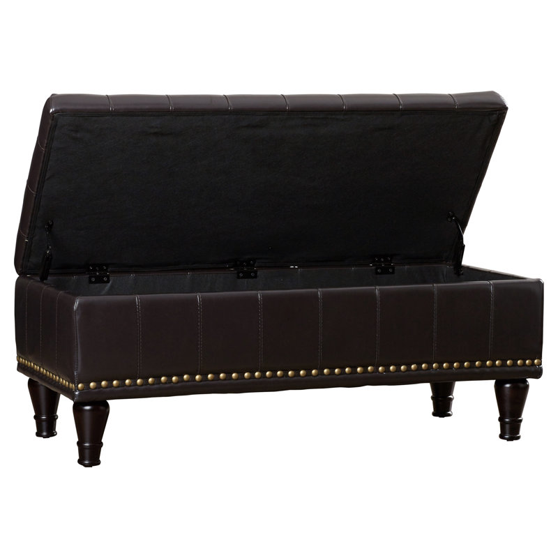 Jonson Faux Leather Ottoman, Espresso