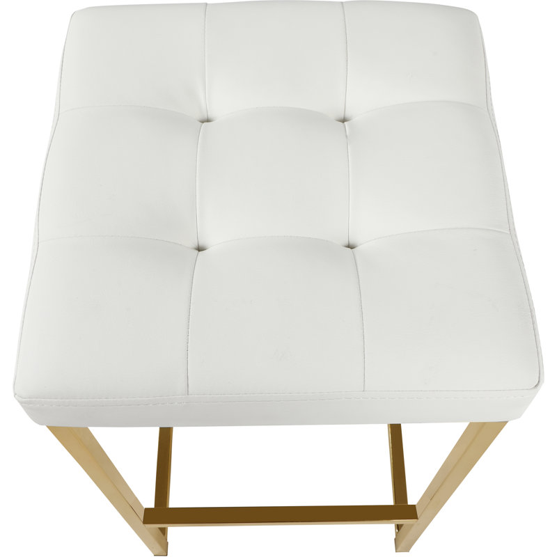 Tabouret de comptoir 26,5 po Nicola, Blanc, Or