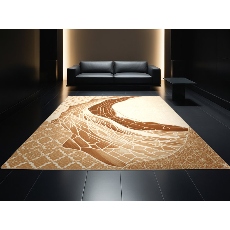 Machine Washable Orionna Global Inspired Moroccan Rug in Beige – Beige Binding, 3' Square