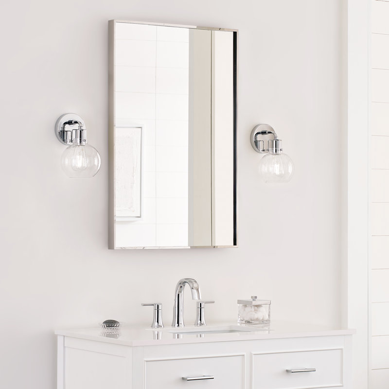 Byrne Steel Armed Sconce, Chrome