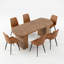 Ensemble de salle à manger 7 pièces avec chaises rembourrées-371047868-371047867