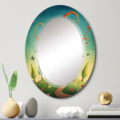 Miroir de salle de bain ovale mural
