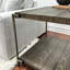 Table basse à structure métallique pour salon - Bois massif et placage de chêne, fini graphite vieilli élégant, étagère de rangement, 127 cm (l) x 66 cm (p) x 46 cm (h) - Mobilité élégante