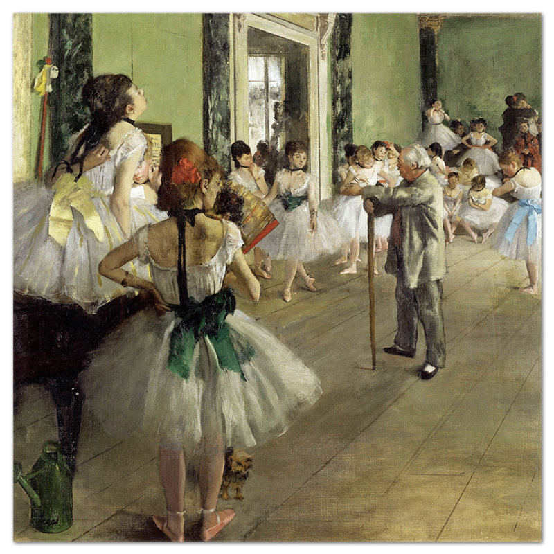 Classe di Ballo by Edgar Degas - Square Painting on Vetro Acrilico, 100cm H x 100cm W