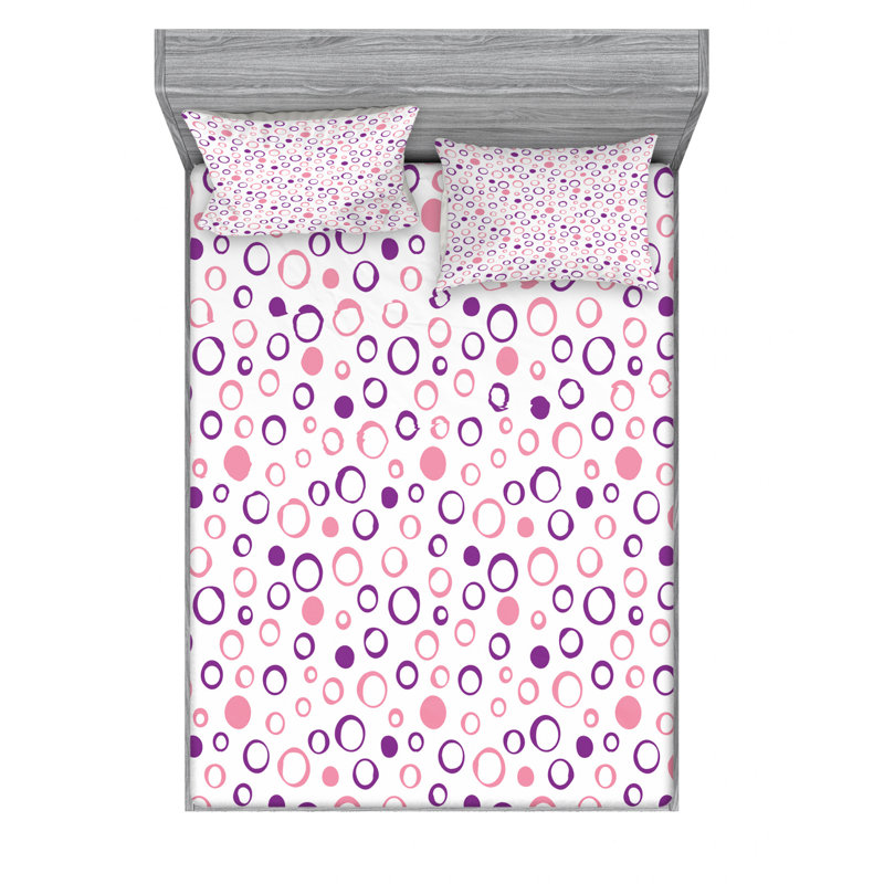 Microfiber Geometric Sheet Set, Full Sheet Set with Fitted Sheet
