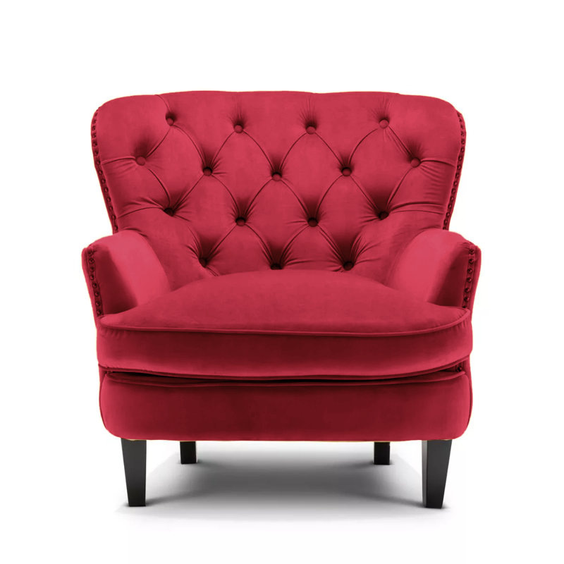 Higgenbotham Armchair, Raspberry Red Velvet