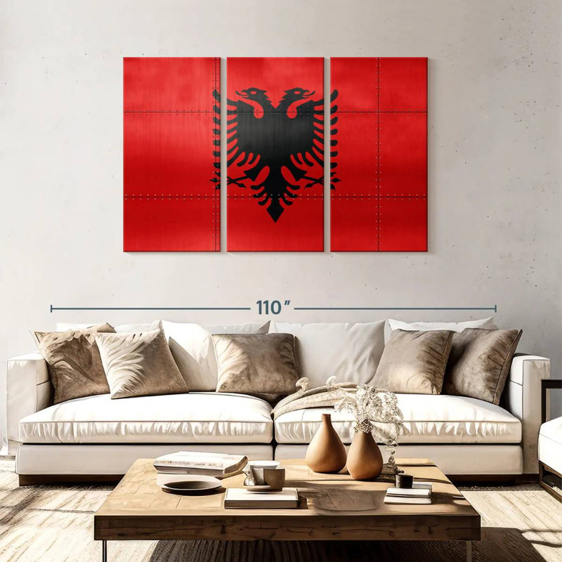 Drapeau de l'Albanie Borges, H 48 po x l 74 po