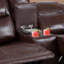 Ensemble de salon inclinable manuel de luxe en cuir véritable 2 pièces Macek - Causeuse et canapé avec console-127681979