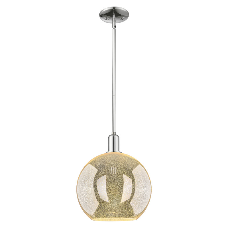 Mini-luminaire suspendu 1 lumière Arcadia - Athens, H 10,63 po x l 11,75 po x P 11,75 po, Mercure, Chrome poli