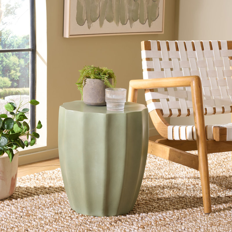 Fordwich Concrete Abstract End Table, Sage