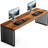 78.74 Inches Double Computer Desk For 2 Person – Extra Long Industrial Workstation With Heavy Duty Metal Frame, Large Dual Study Table For Home Office, Brown And Black Finish-607160242