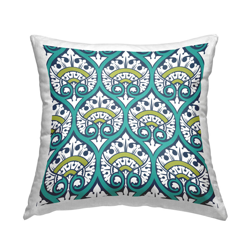 Damask Throw Pillow, Vivid Green