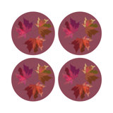 Autumn Leaves Vegan Leather Round Pebble Placemat