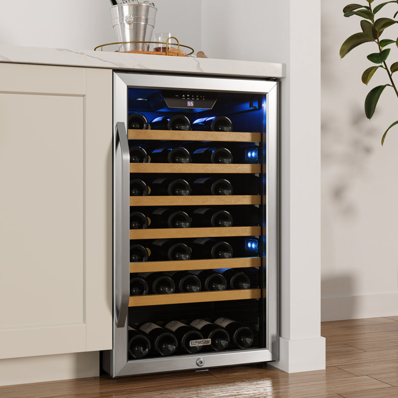 EdgeStar Single Zone 19.375'' Freestanding 44 Bottle Wine Refrigerator with Reversible Door