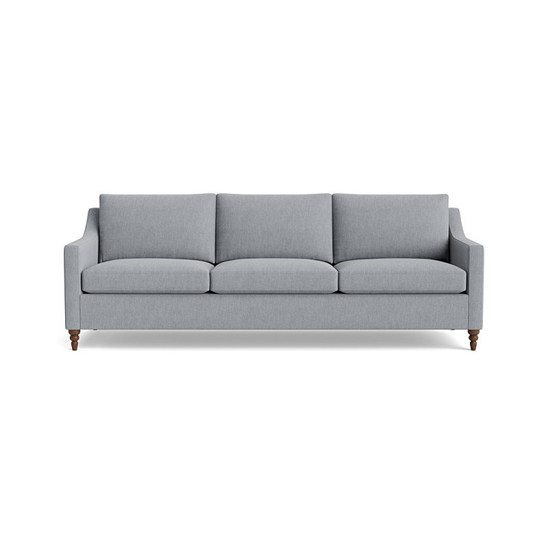 Vera Sofa (95"), Walnut Finish (Turned), Performance Weave - Zinc