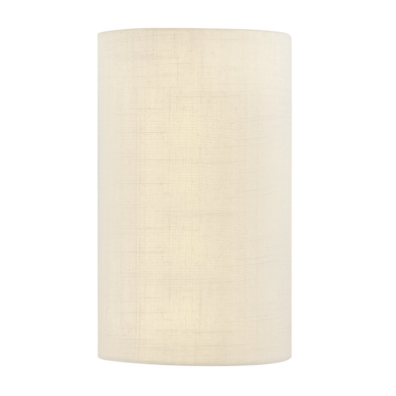 Textile - Petite applique murale cylindrique ADA - Abat-jour en tissu de lin, Crème, H 12,5 po x l 7,75 po