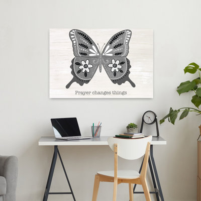 Prayer Butterfly Contemporary Butterfly Flower Art