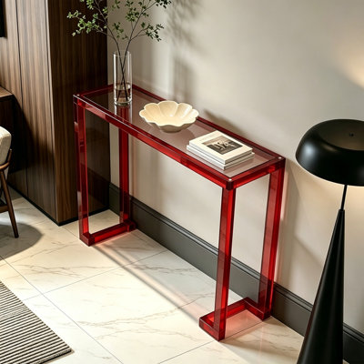 Red transparent acrylic entranceway