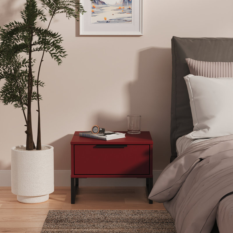 45cm W Manufactured Wood Bedside Table