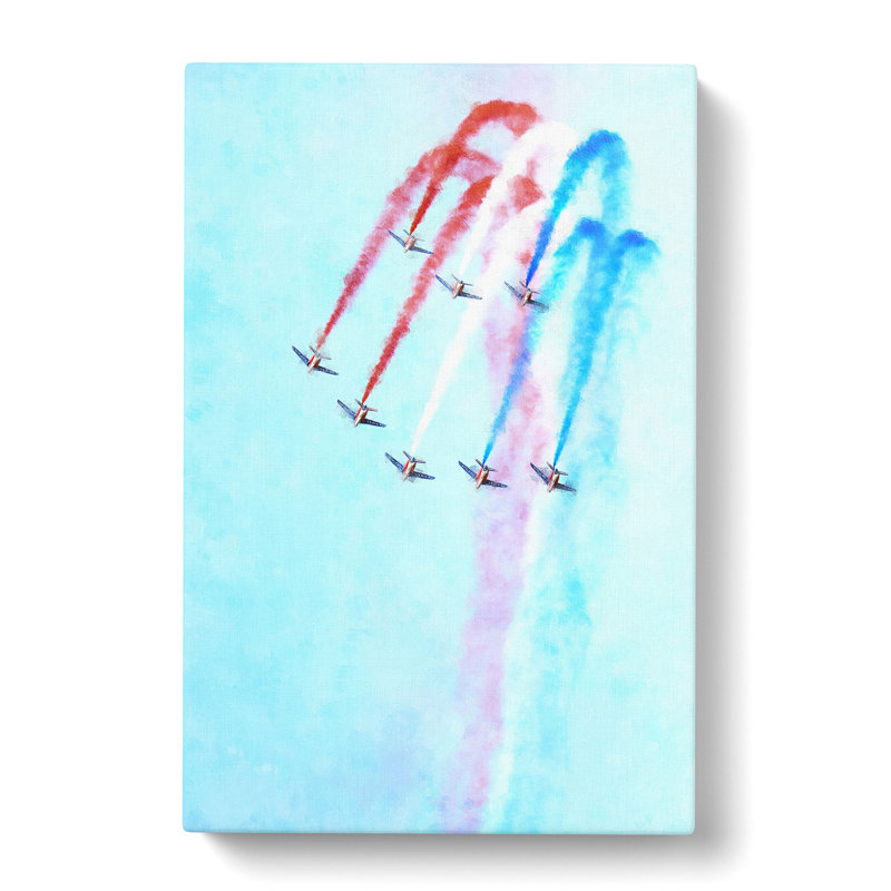 Planes In Formation - Wrapped Canvas Painting, 91cm H x 60cm W x 3cm D