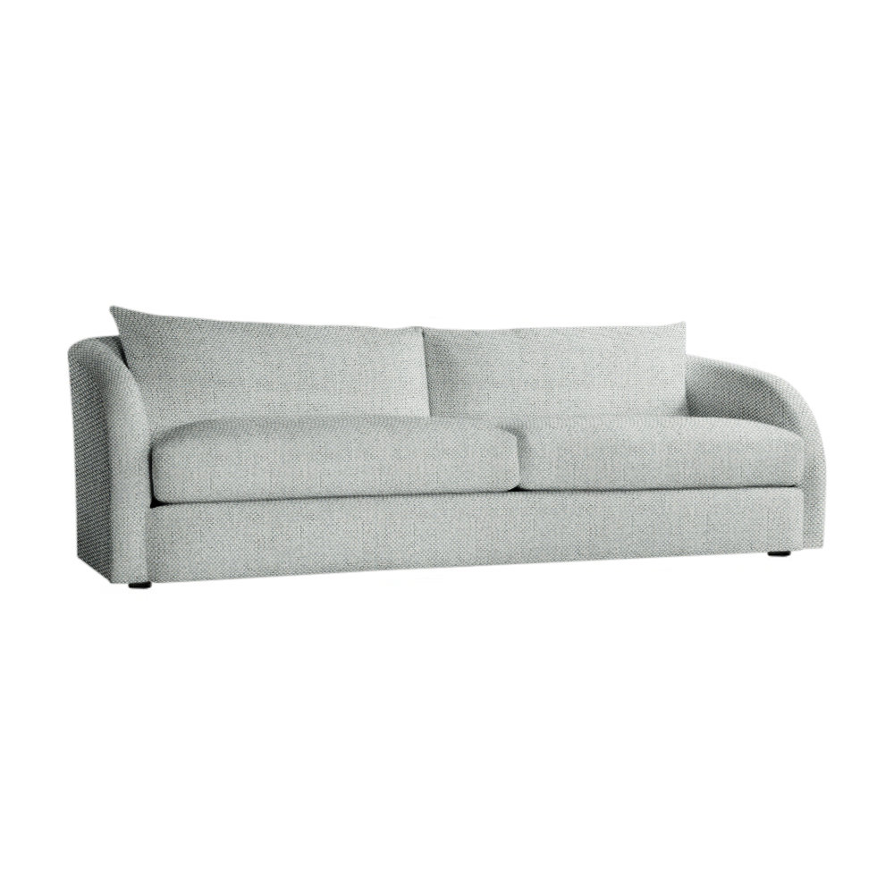 Palermo 95'' Wide Aluminum Loveseat with Cushions, Light Grey Linen 6032-010