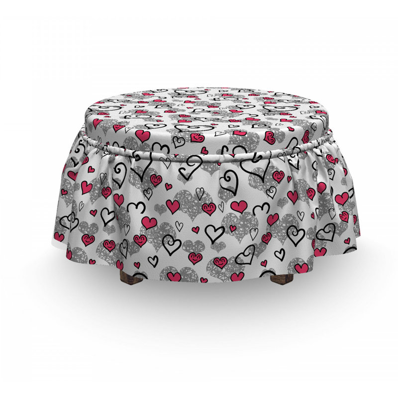 Housse pour repose-pieds hearts day de la st valentin