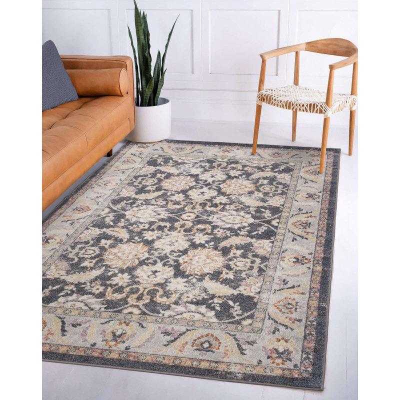 Hupper Farah Machine Woven Grey Area Rug, Rectangle 120 x 170 cm