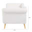Chaise longue avec accoudoirs à volutes, coussin confortable, structure en bois massif + contreplaqué, pied en bouleau, siège spacieux, style traîneau classique de l 68,81 po x P 28,99 po et H 29,6 po, espace intérieur robuste rempli de mousse-1236618107