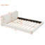 Grand lit plateforme tapissier avec tissu en velours
