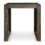 Table de bout Dreg avec panneau à chevrons, bois brun rustique 24 po
