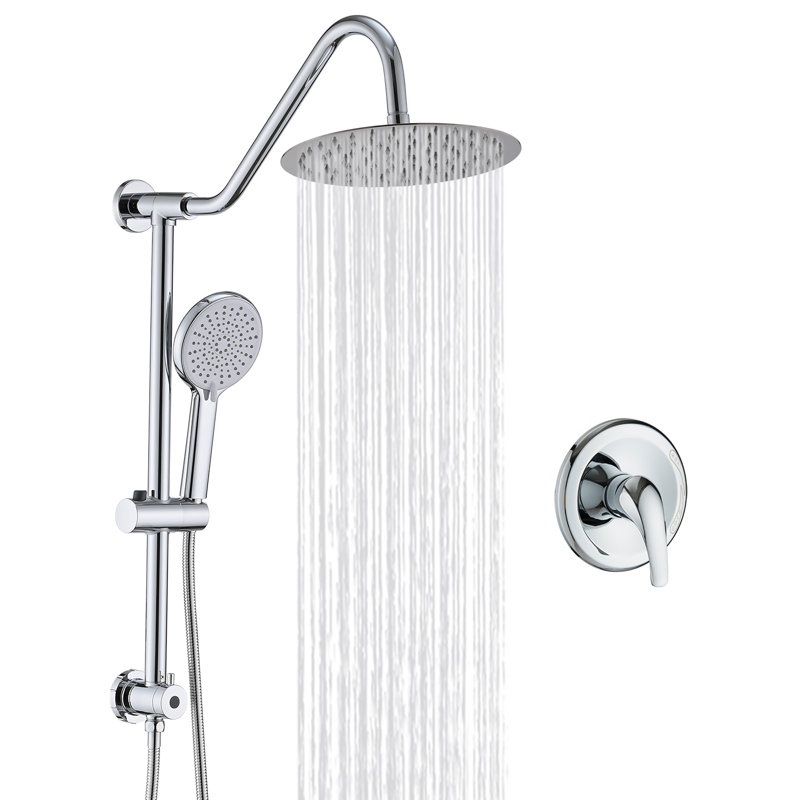 Complete Shower System with Rough in-Valve, Chrome